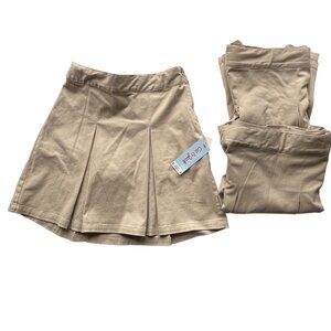 Cat & Jack Girls Beige Pleated School Uniform Skirts Size 14 (2) & Size 16 (1)